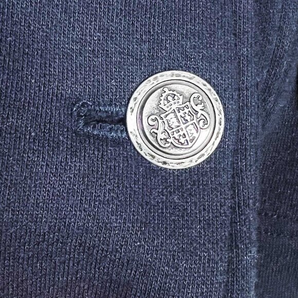 Military-inspired blue knit jersey blazer vintage Talbots - Picture 2 of 9